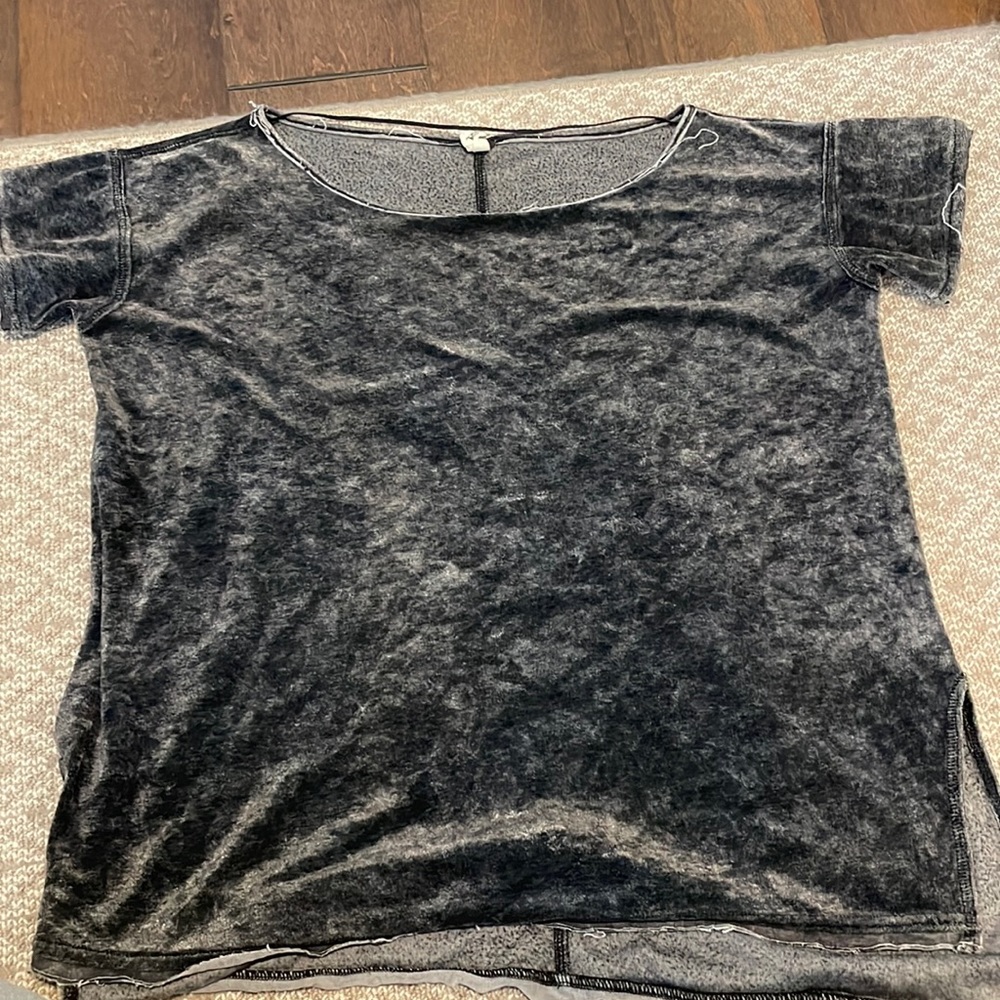 Free People grey velvet t-shirt